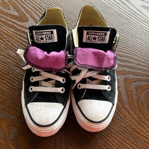 Converse All-Star Chuck Taylor Double Tongue Black & Purple size Women's 7